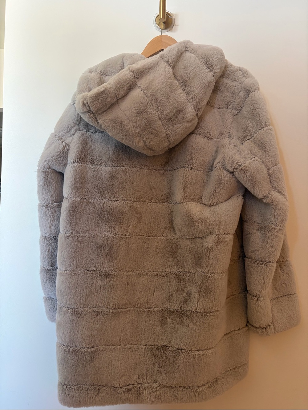 Laundry By Shelli Segal Plush Hooded Teddy Coat - Taupe - Picture 2 of 3